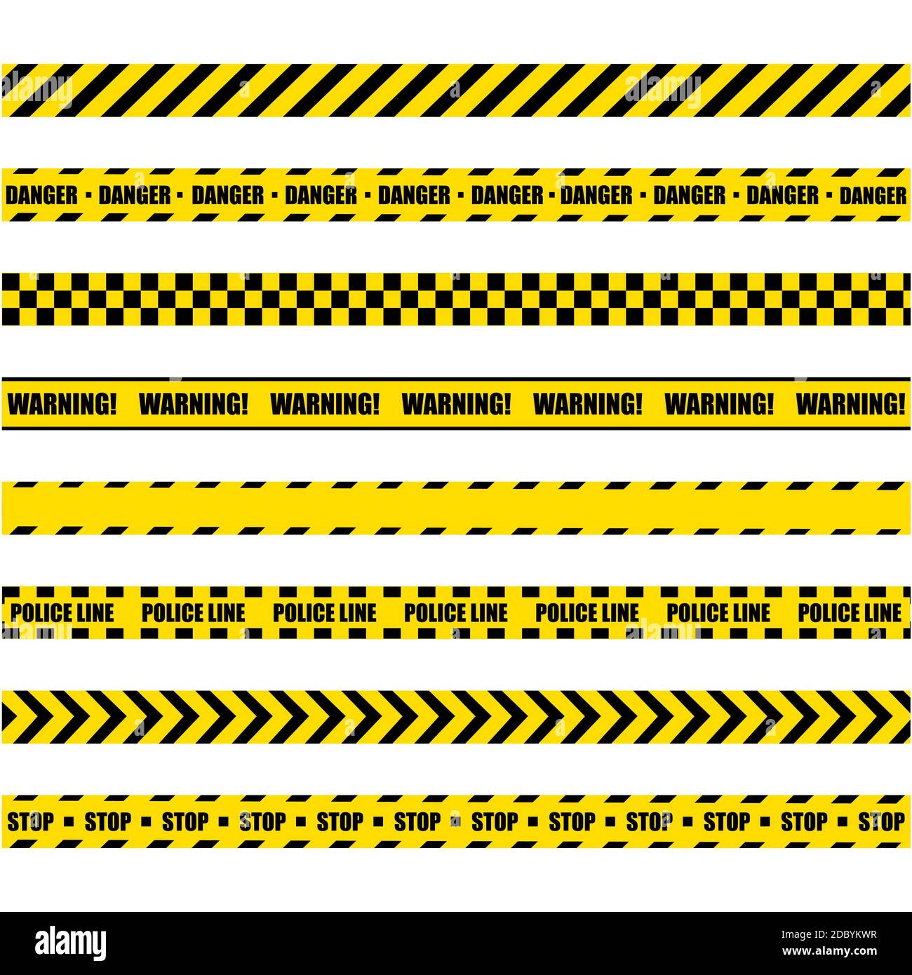 Ligne d'avertissement de la police. Ruban de construction en barricade  jaune et noir sur fond blanc. Illustration vectorielle. SPE 10 Image  Vectorielle Stock - Alamy
