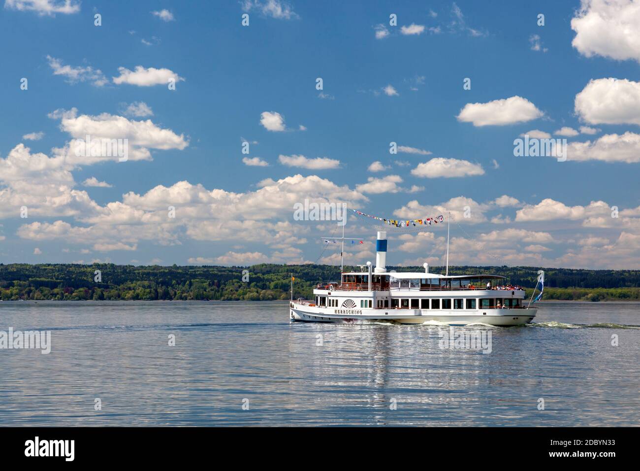 Géographie / Voyage, Allemagne, Bavière, Herrsching à Ammersee (lac Ammer), bateau à vapeur à aubes multiples scl, droits supplémentaires-autorisation-Info-non-disponible Banque D'Images
