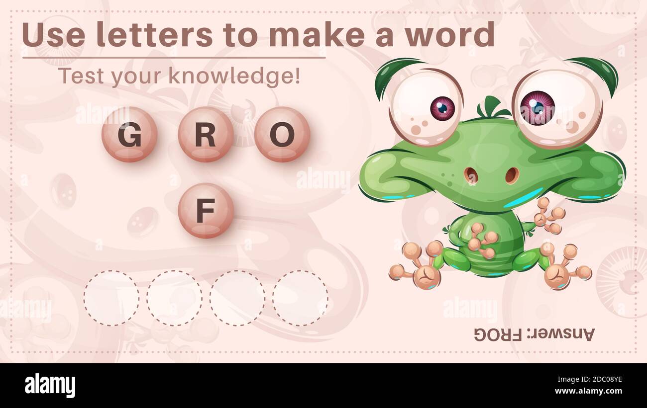 Ours mignon - jeu pour les enfants, faire un mot à partir de lettres Illustration de Vecteur