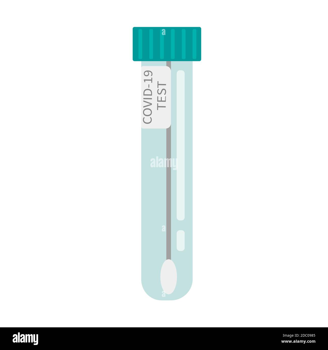 Icône test salive COVID-19. Tubes avec échantillon de salive. Concept de test rapide du coronavirus. Recherche et diagnostic en laboratoire. Illustration vectorielle de style plat. Illustration de Vecteur