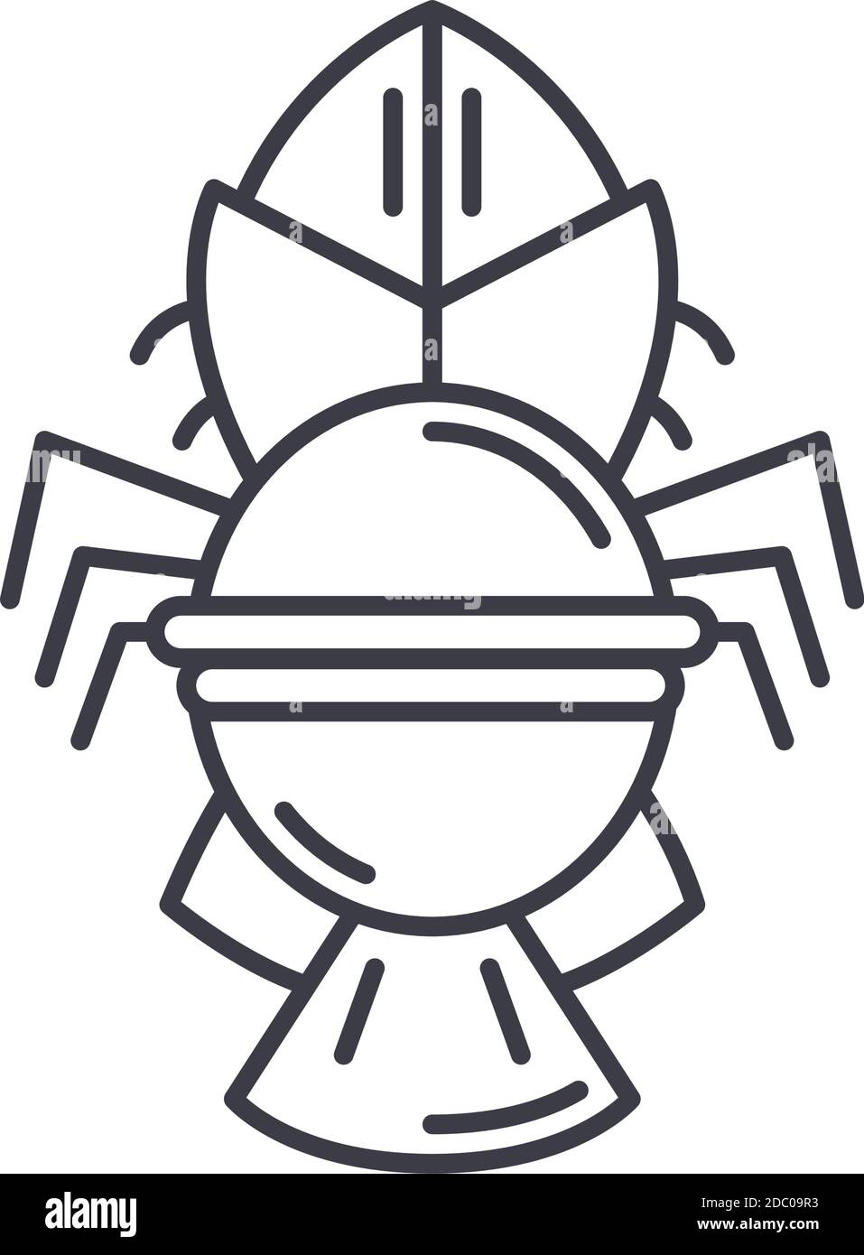 Icône Cray FISH, illustration linéaire isolée, vecteur de ligne mince, signe de conception Web, symbole de concept de contour avec contour modifiable sur fond blanc. Illustration de Vecteur