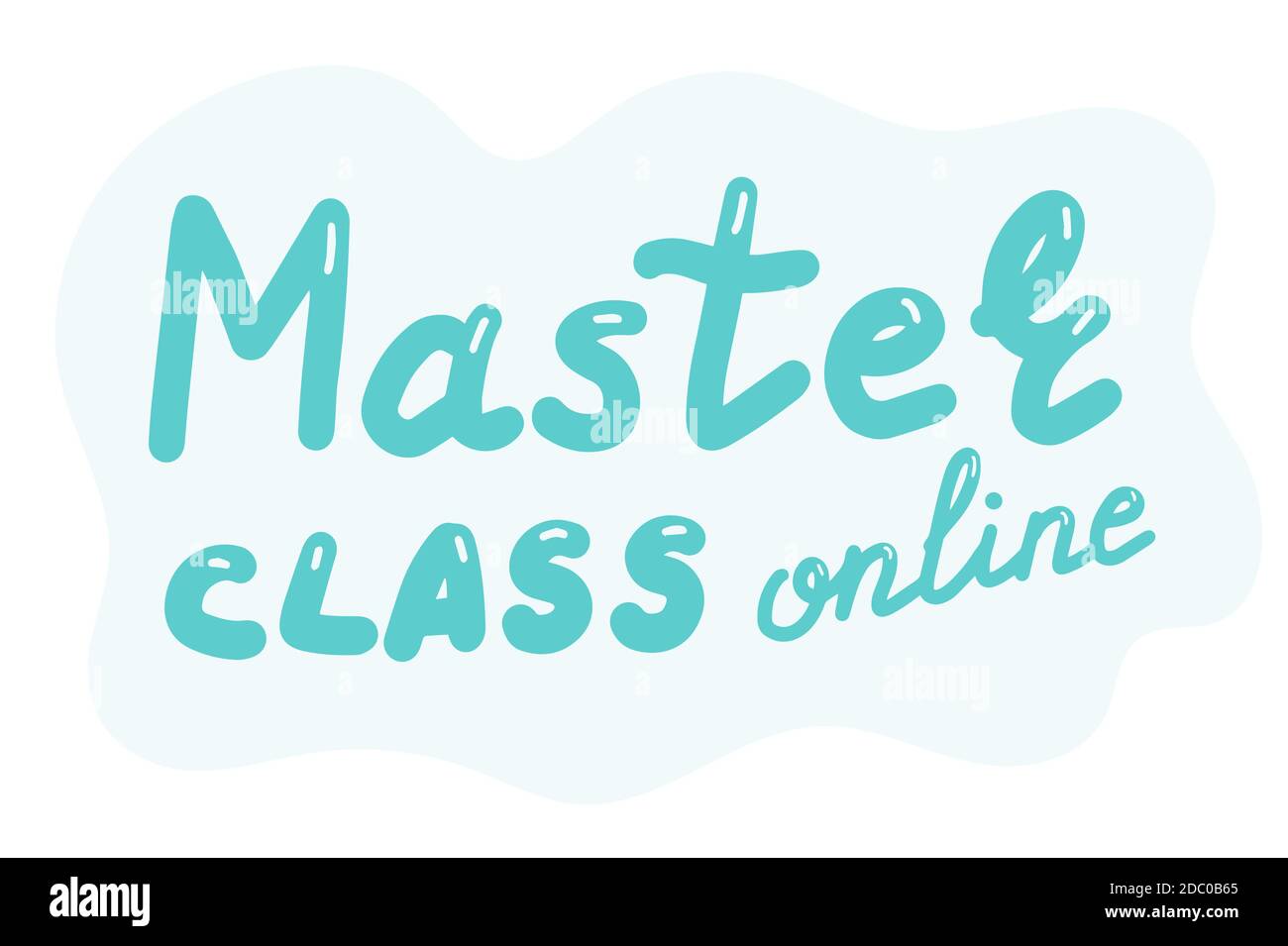 Master class en ligne, lettrage dessiné à la main calligraphie illustration. Vector eps brosse le texte bleu isolé sur fond blanc. Illustration de Vecteur