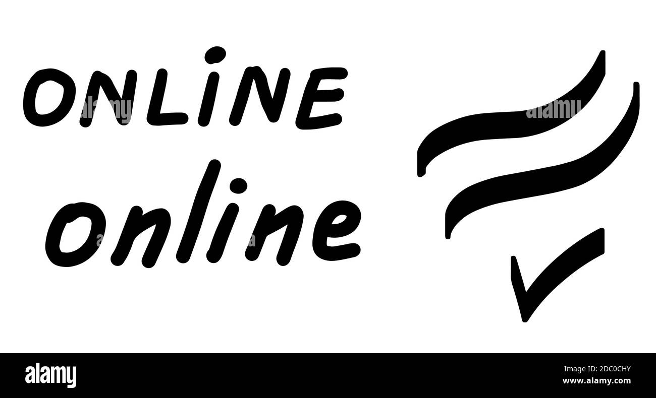 Illustration de calligraphie en ligne, avec lettrage dessiné à la main. Vector eps brosse tendance isolée sur fond blanc. Illustration de Vecteur