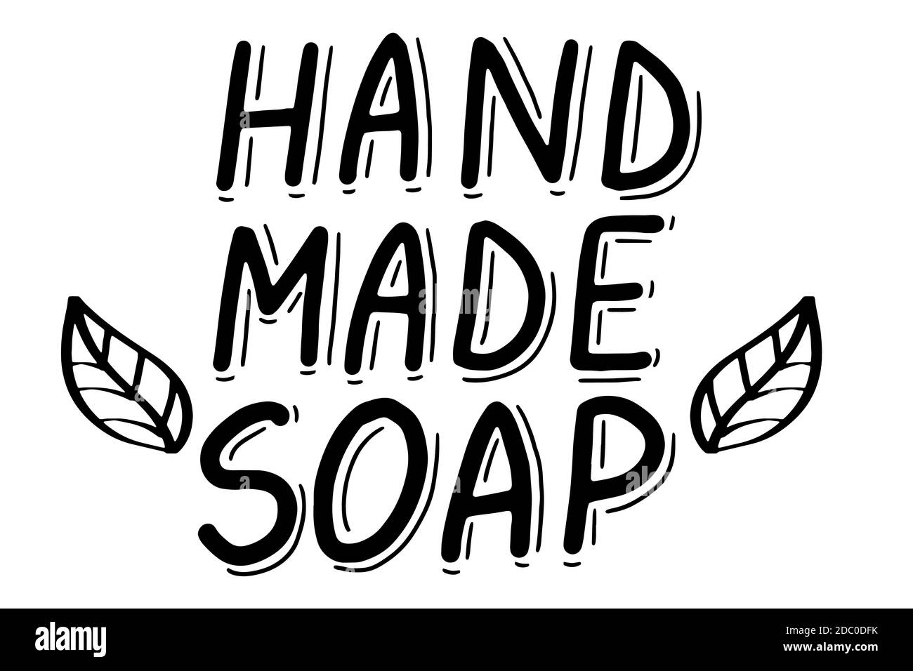 Logo savon fait main. Logo, badges, autocollant sur les caniche faits à la main. Icône de calligraphie lettrage. Vector eps manuscrit pinceau texte noir tendance Illustration de Vecteur