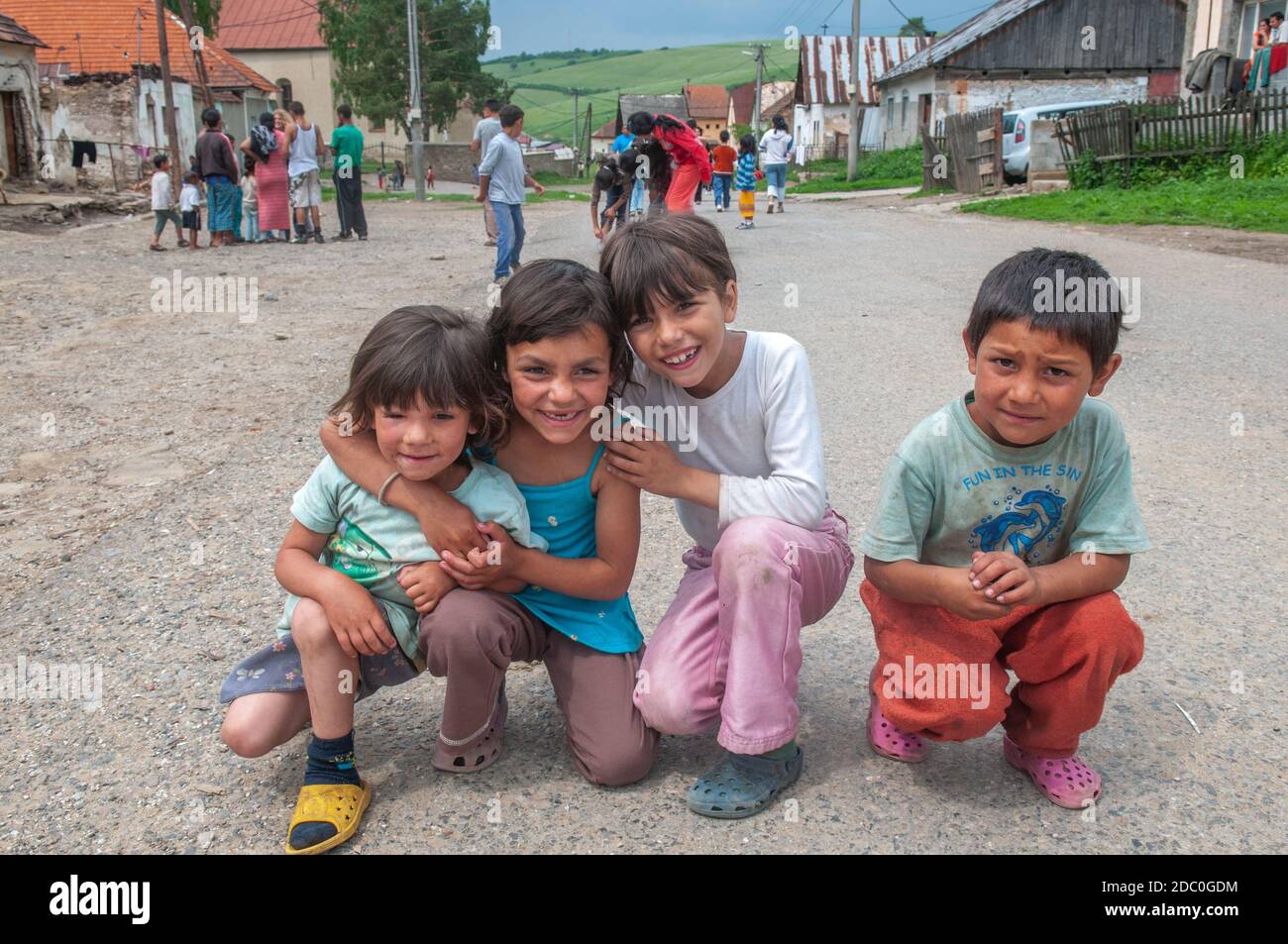 5/16/2018. Lomnicka, Slovaquie. Communauté ROM au cœur de la Slovaquie, vivant dans des conditions horribles. Ils souffrent de la pauvreté, de la stigmatisation et de la chance de l'EQU Banque D'Images