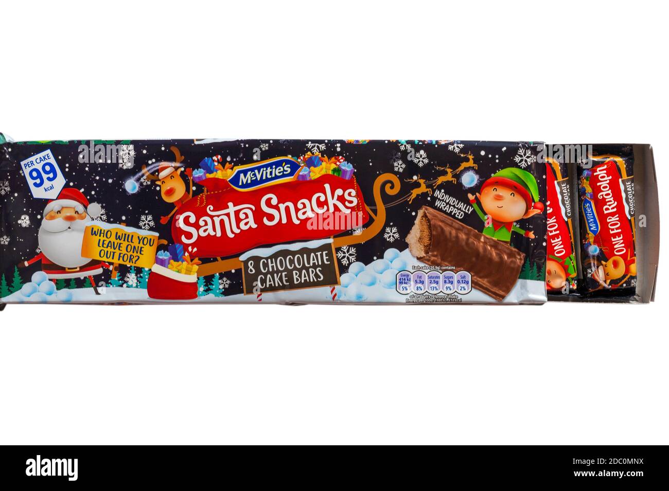 Paquet De Barres A Gateau Au Chocolat Mcvites Santa En Emballage Individuel Sur Fond Blanc Ideal Pour Noel Photo Stock Alamy