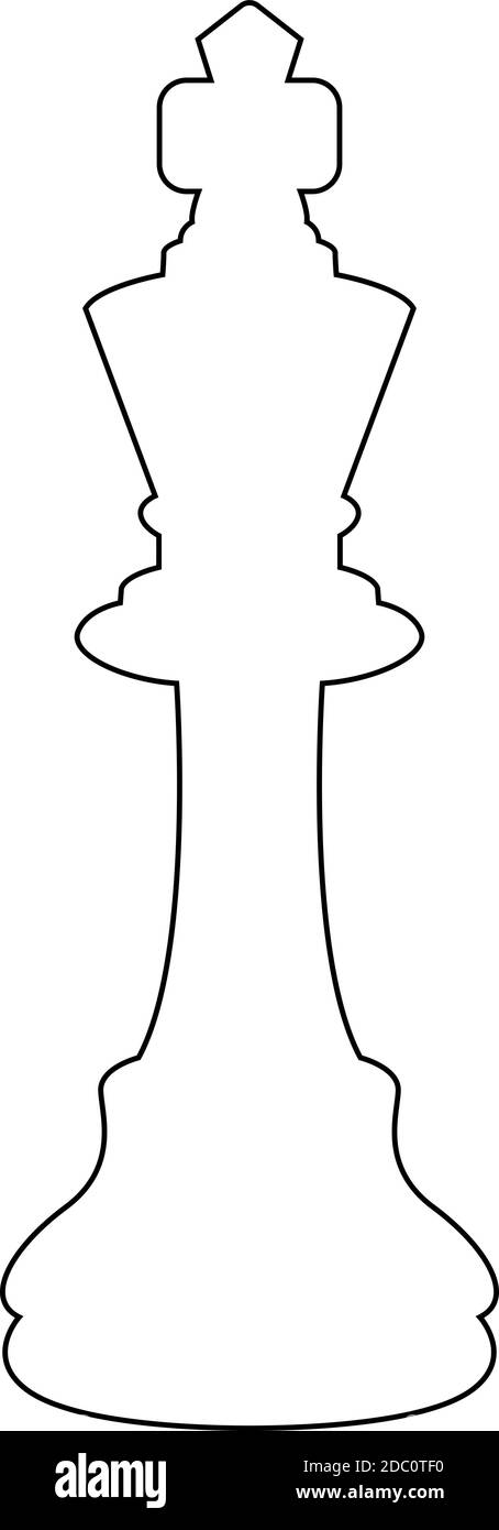 Morceaux d'échecs de ligne isolés sur fond blanc roi, illustration vectorielle Illustration de Vecteur