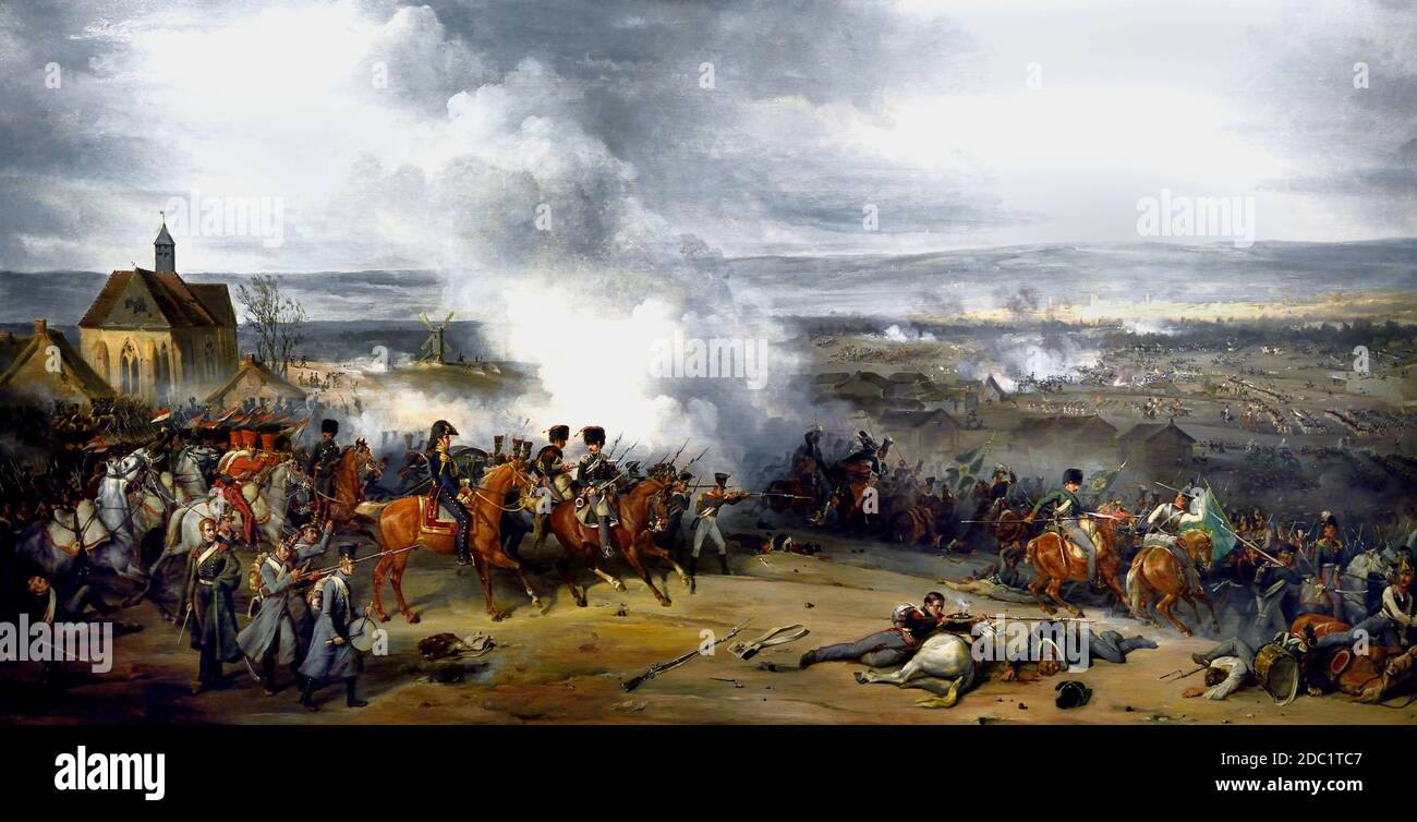 La bataille de Laubressel , partie de la guerre du maréchal de la Sixième coalition Karl Philipp, prince de Schwarzenberg, a monté une attaque convergente à trois volets sur l'armée plus faible du maréchal Jacques MacDonald. France, Français. Banque D'Images