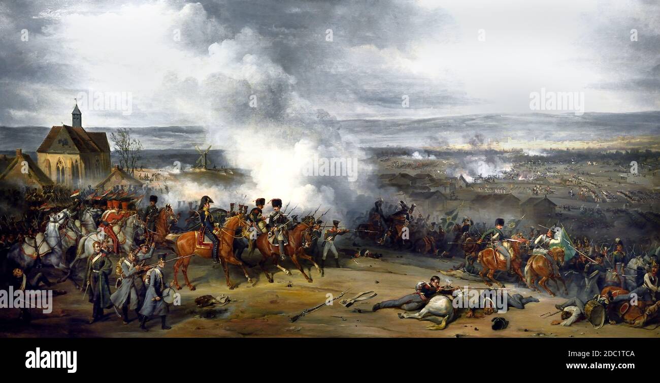 La bataille de Laubressel , partie de la guerre du maréchal de la Sixième coalition Karl Philipp, prince de Schwarzenberg, a monté une attaque convergente à trois volets sur l'armée plus faible du maréchal Jacques MacDonald. France, Français. Banque D'Images