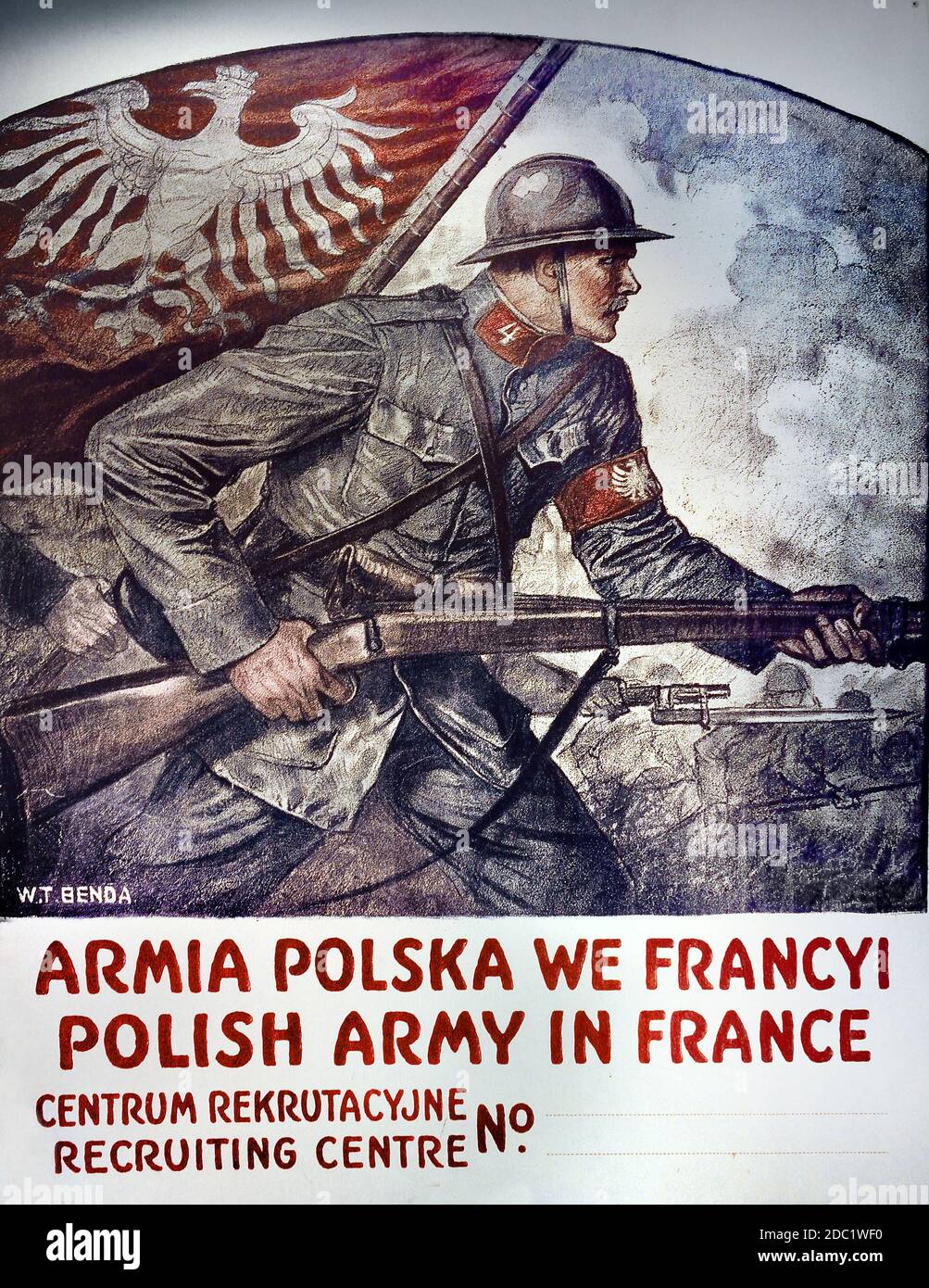 Armée polonaise en France, Centre de recrutement, 1915-1918, France, français, allemand, Allemagne, Banque D'Images