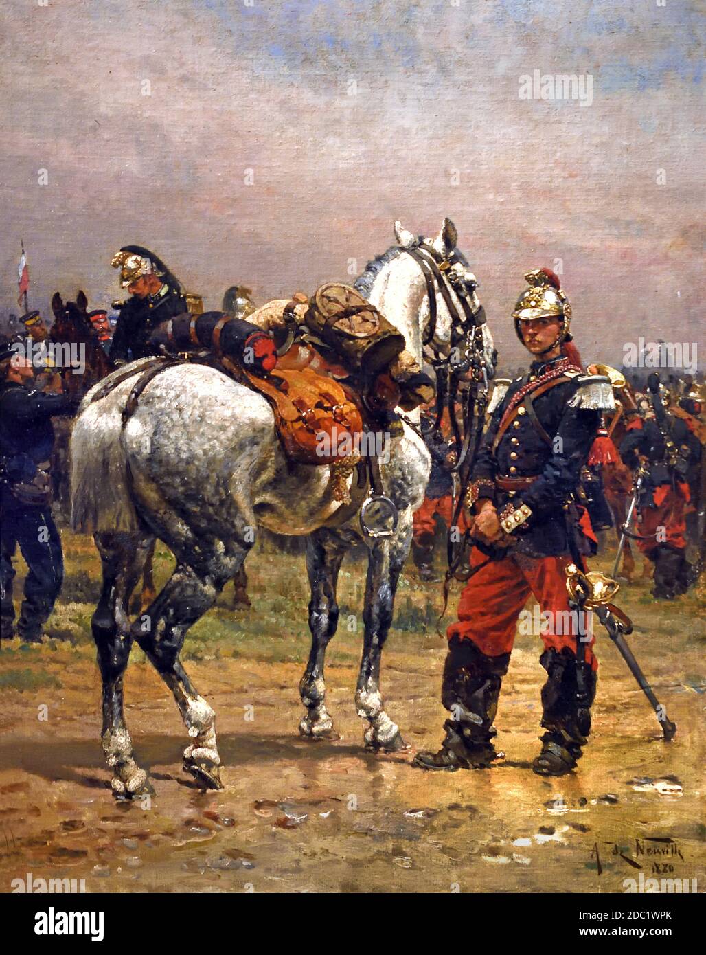 Dragons bugler au repos 1880 Alphonse de Neuville, 1835-1885, France, français, allemand, Allemagne, Banque D'Images