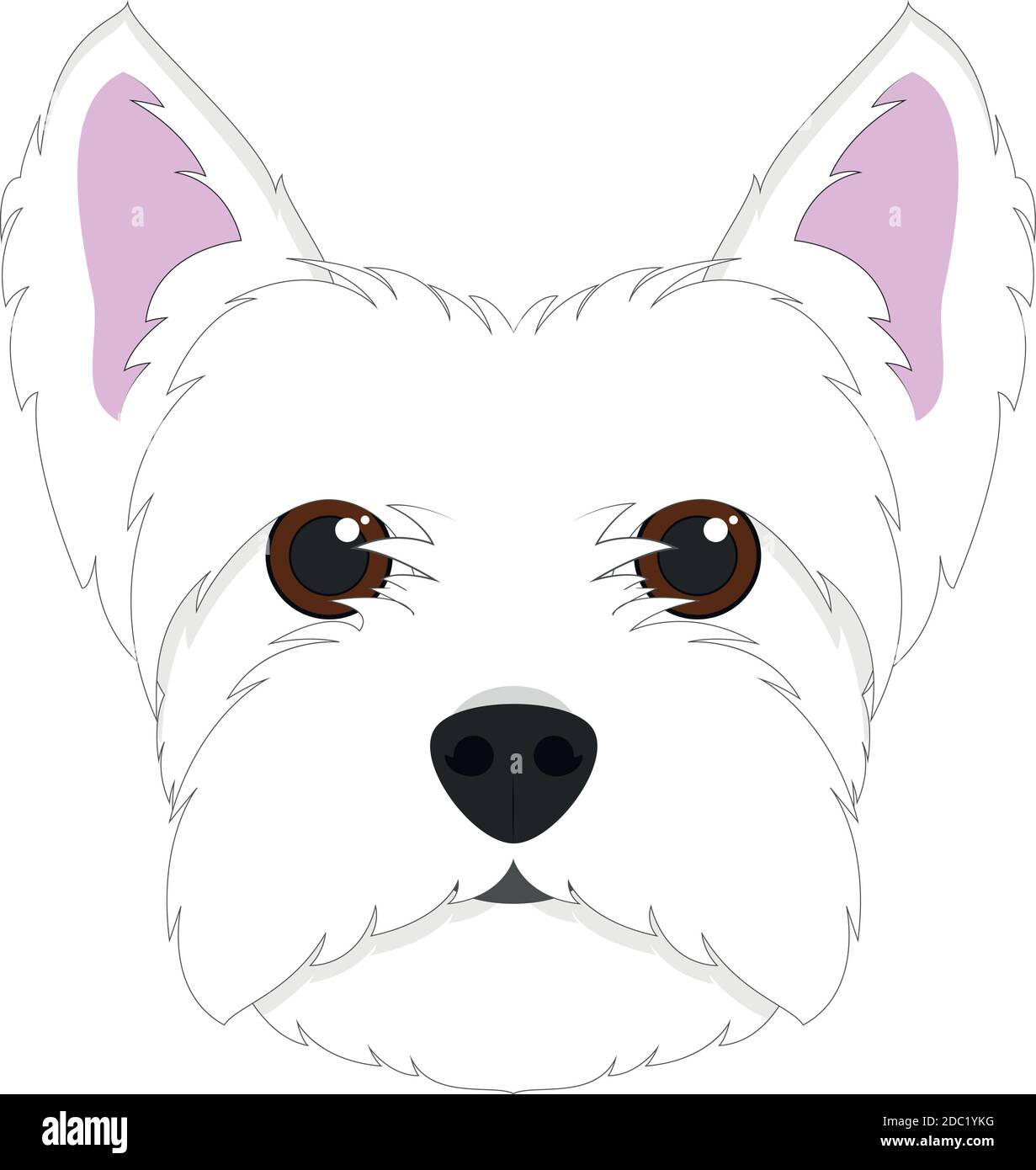 West Highland White Terrier chien isolé sur fond blanc vecteur illustration Illustration de Vecteur