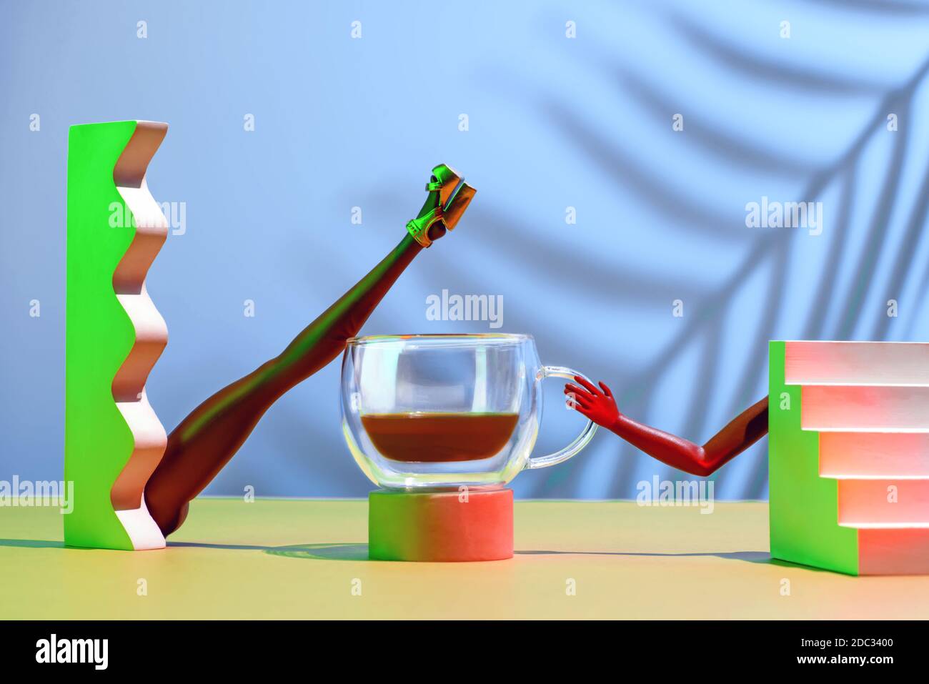 Concept futuriste sur le thème du café Banque D'Images