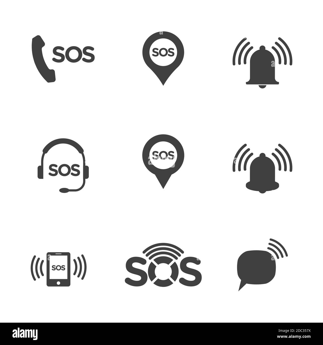 Modèle d'illustration de conception d'icône SOS Vector Illustration de Vecteur