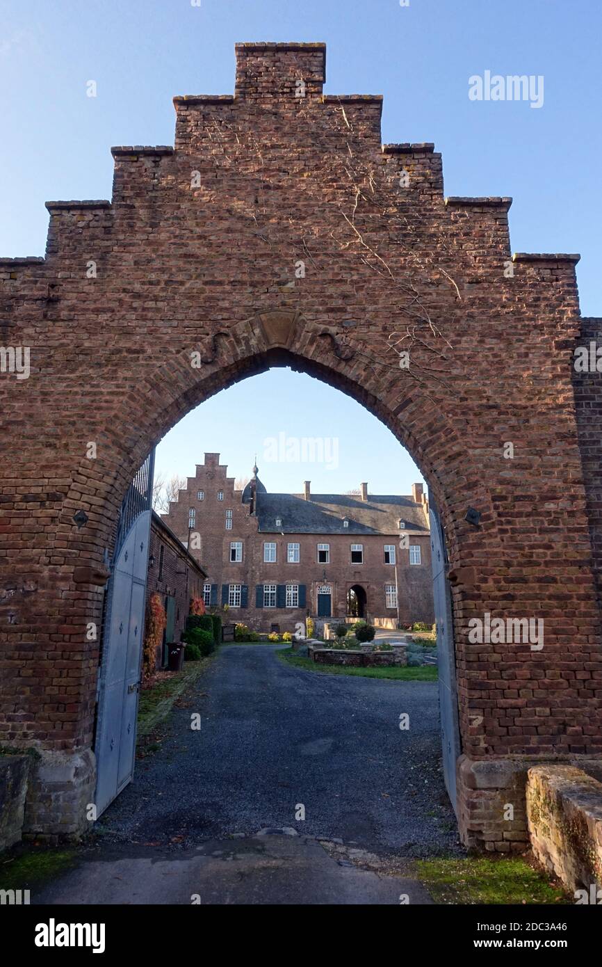 Haus Lauvenburg, mittelalterliche Wasserburg, Zülpich-Nemmenich, Nordrhein-Westfalen, Allemagne Banque D'Images