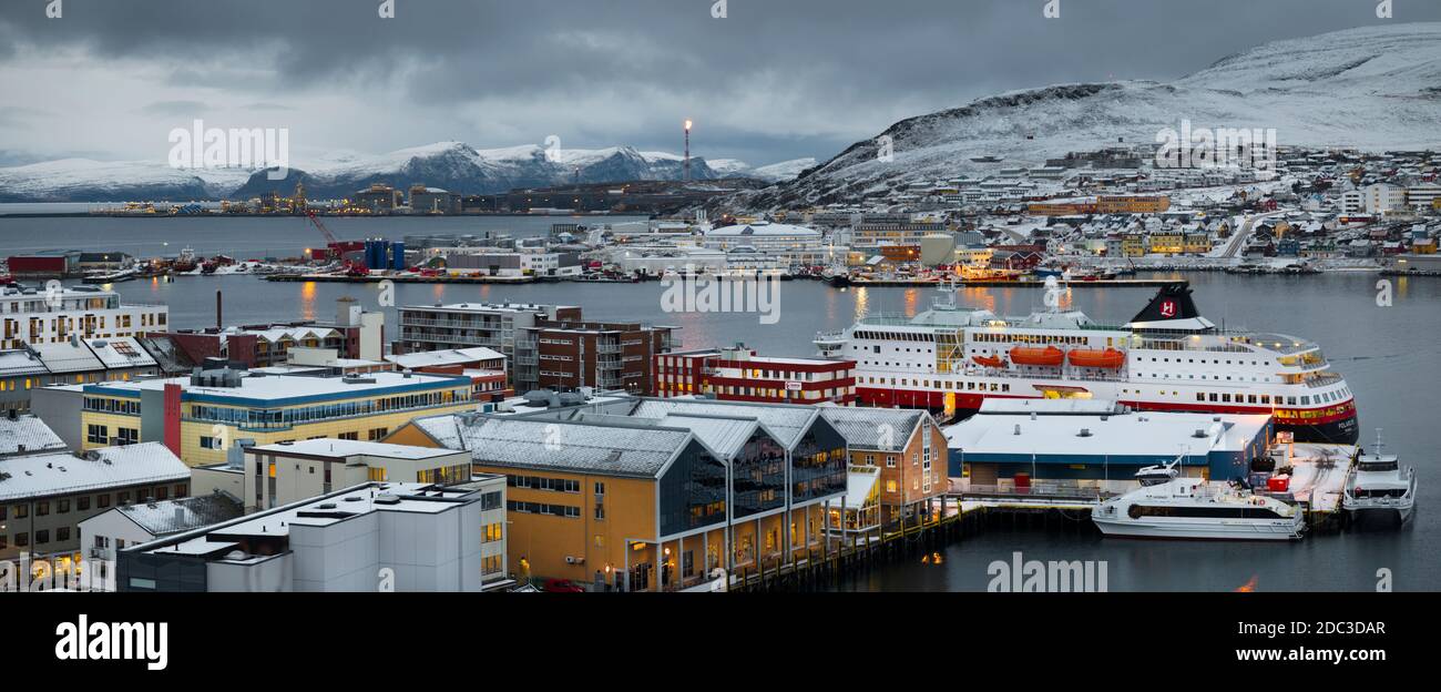 Un jour de novembre à Hammerfest, Finnmark, Norvège Banque D'Images