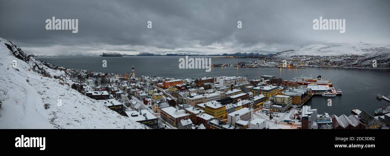 Un jour de novembre à Hammerfest, Finnmark, Norvège Banque D'Images