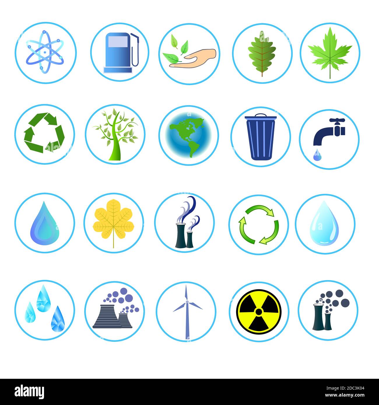 un ensemble d'icônes simples sur l'écologie et le thème de l'environnement Illustration de Vecteur