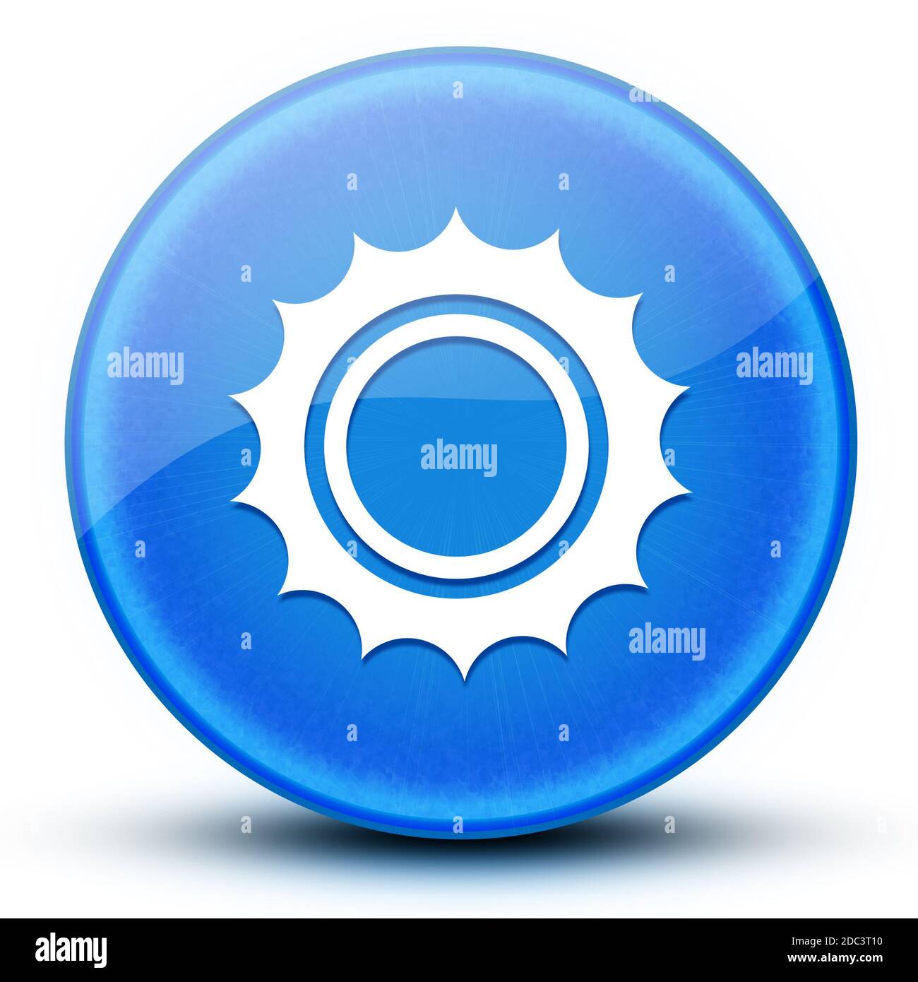 Illustration abstraite du bouton rond bleu brillant de l'œil du soleil Banque D'Images