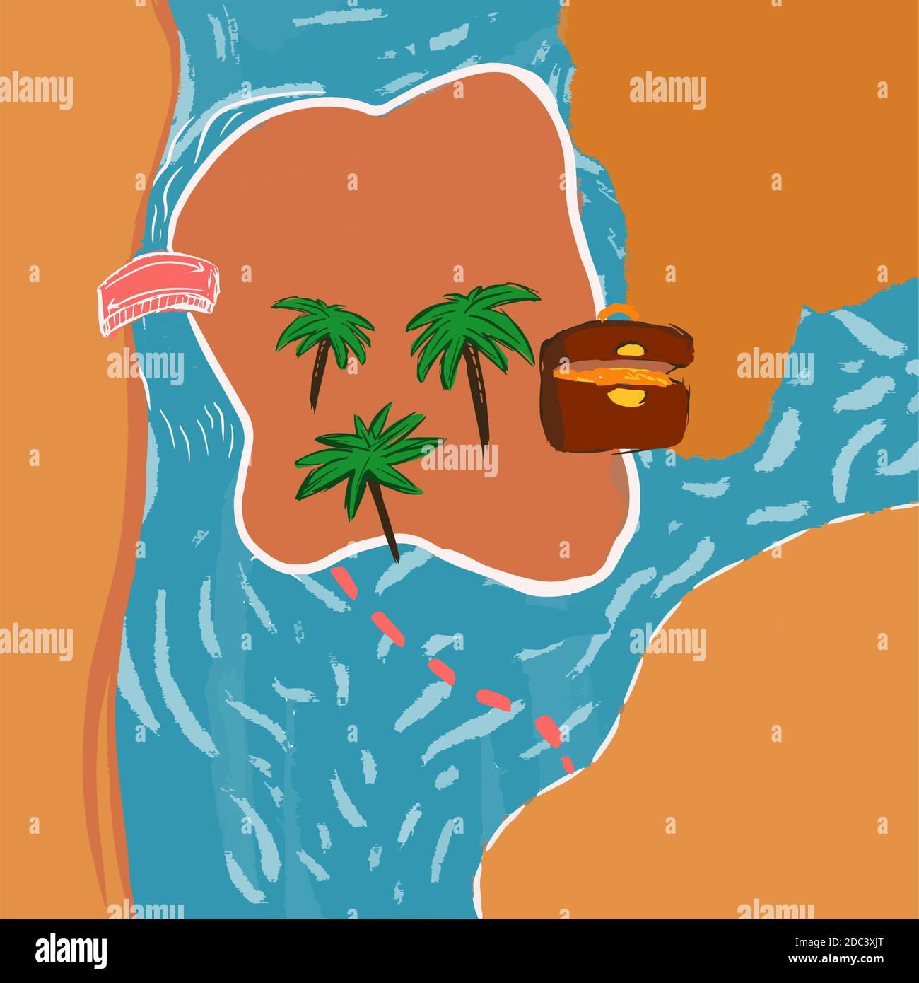 Carte de l'île aux trésors Banque de photographies et d’images à haute