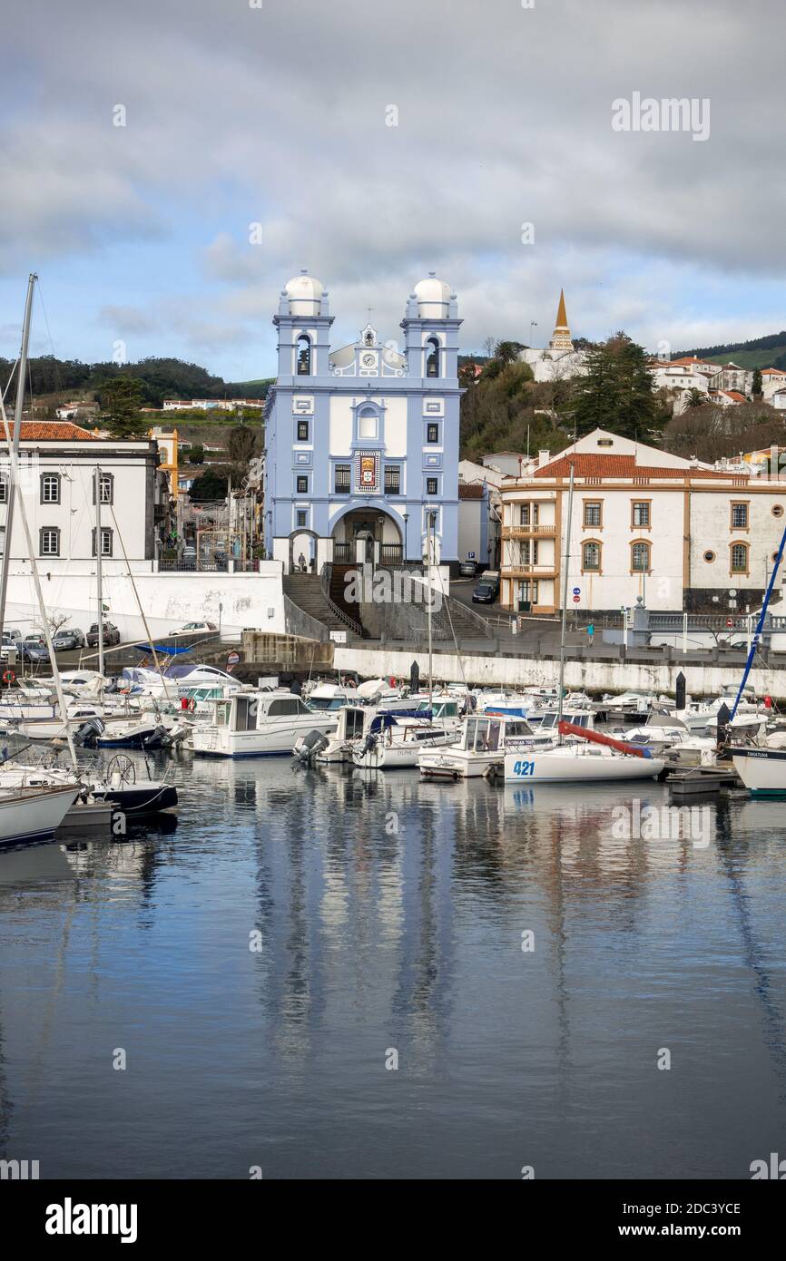 L'église de Mercy (Igreja da Misericórdia), dans le port à Angra do Heroismo sur l'île de Terceira les Açores Portugal Banque D'Images