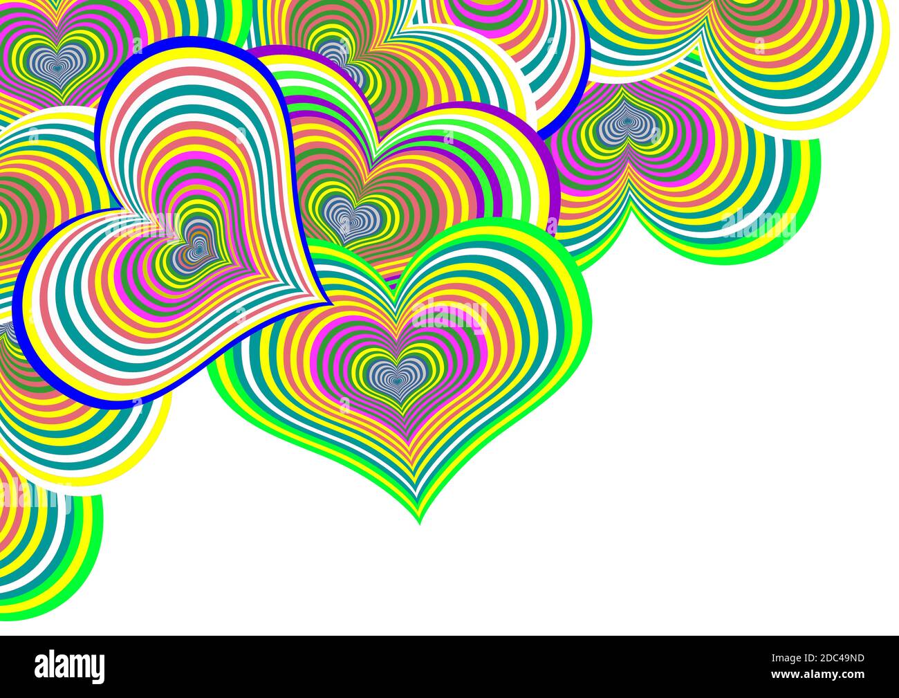 Magnifique cadre en fond de coeur coloré amusant pour la décoration Photo  Stock - Alamy