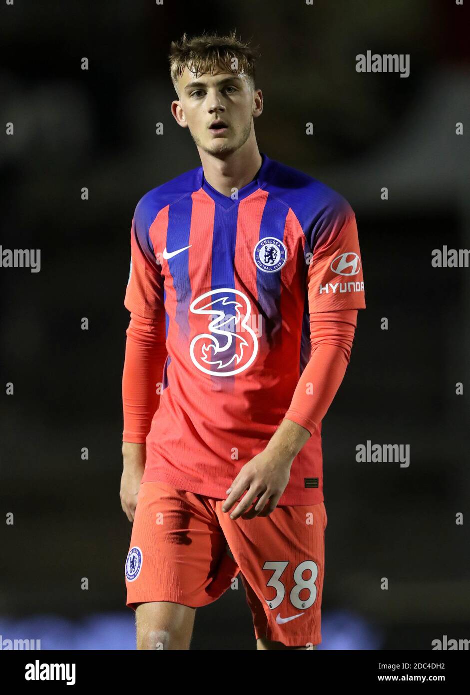 Chelsea sous 21's Charlie Brown lors du match Papa John's Trophy Southern Group D au Memorial Stadium, Bristol. Banque D'Images