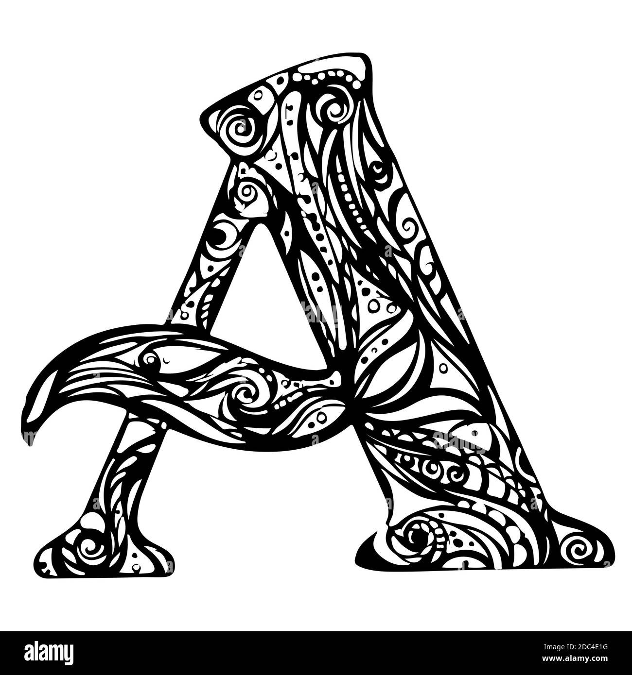 Vintage initiales lettre A Design Vector with Black Color. Tattoo template ou Calligraphie Typographie Monogram Illustration de Vecteur