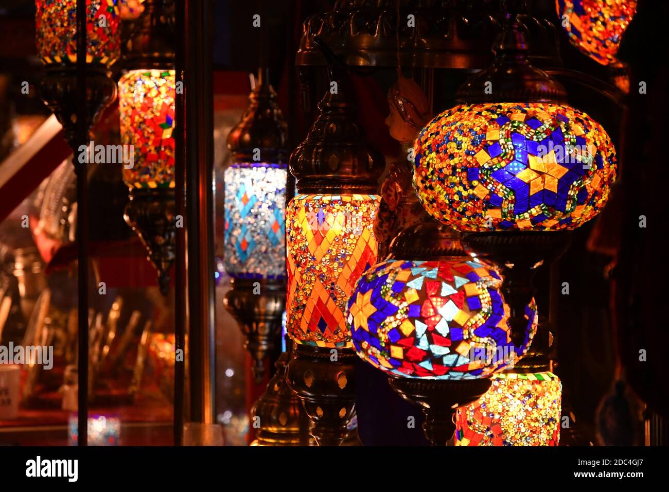 Des souvenirs de lumières en verre Banque D'Images