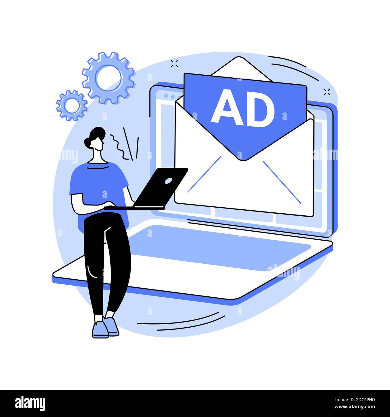 Illustration du vecteur de concept abstrait de la publicité Push. Illustration de Vecteur