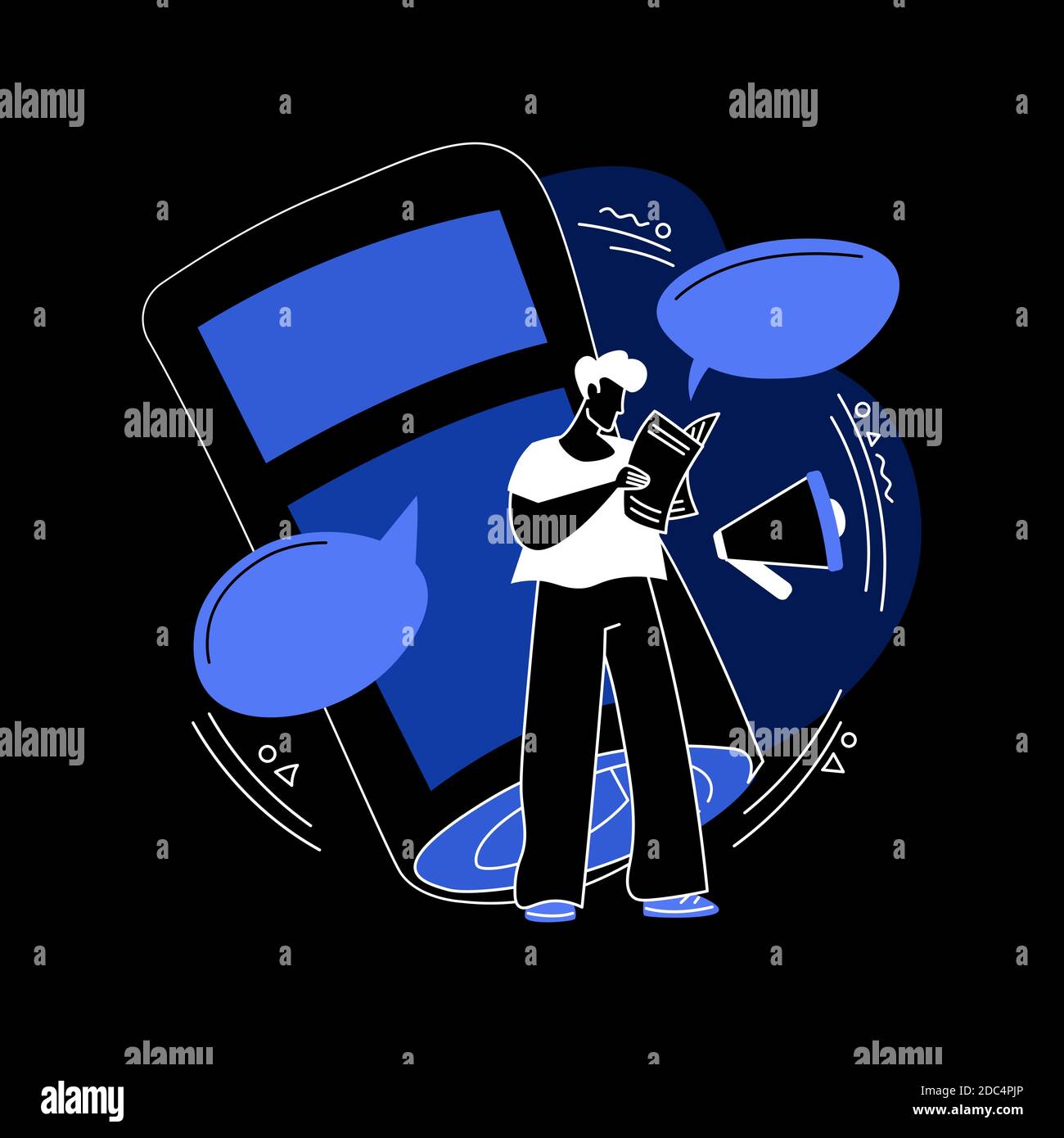 Appuyez sur l'illustration du vecteur de concept abstrait. Illustration de Vecteur