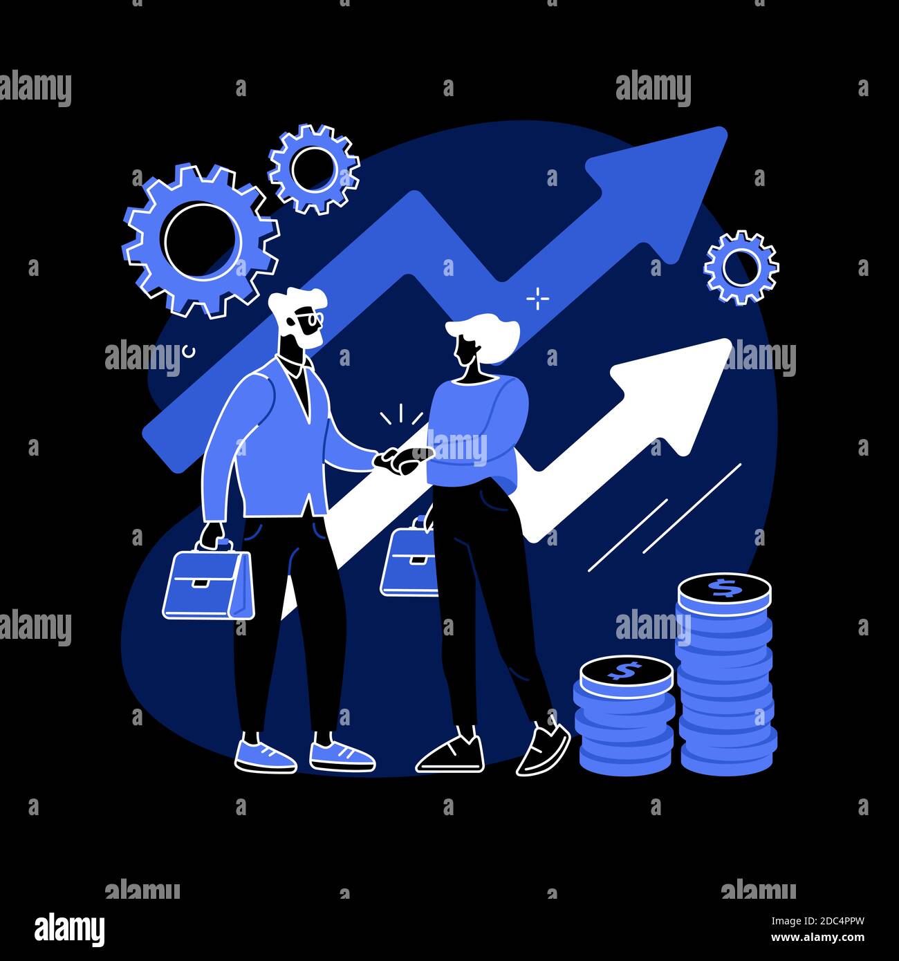 Illustration du vecteur de concept abstrait commercial entre entreprises. Illustration de Vecteur