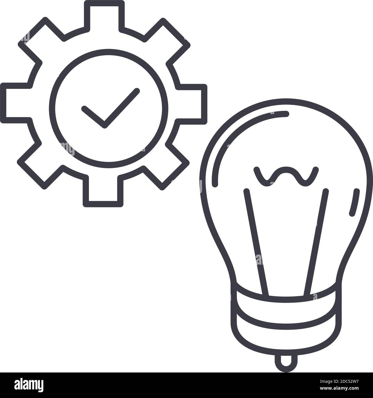 Icône résoudre le problème, illustration isolée linéaire, vecteur ligne mince, symbole de conception Web, symbole de concept de contour avec contour modifiable sur fond blanc Illustration de Vecteur
