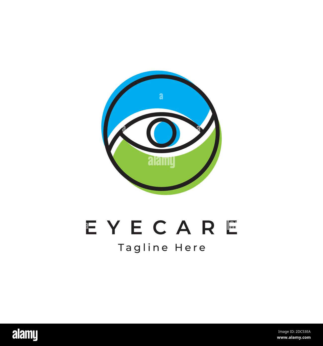 Modèle de logo de soins oculaires.symbole oculaire pour clinique médicale Illustration de Vecteur