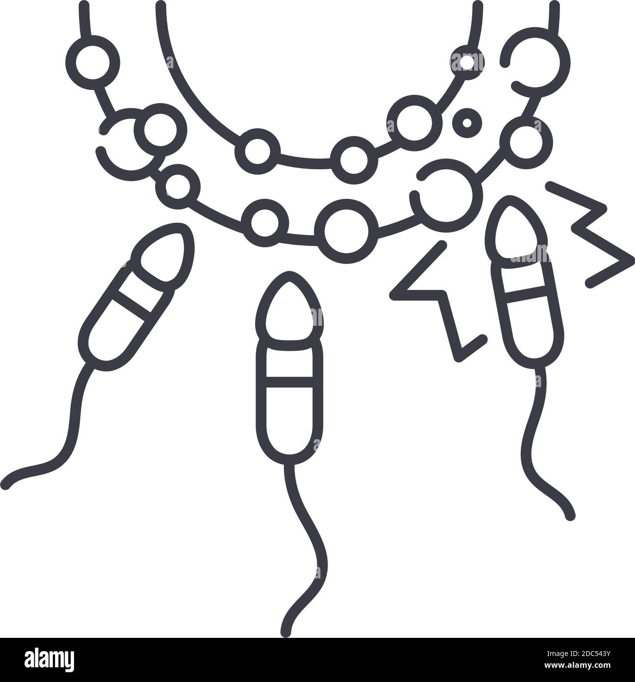 Icône du processus de reproduction, illustration linéaire isolée, vecteur de ligne mince, signe de conception Web, symbole de concept de contour avec contour modifiable sur blanc Illustration de Vecteur