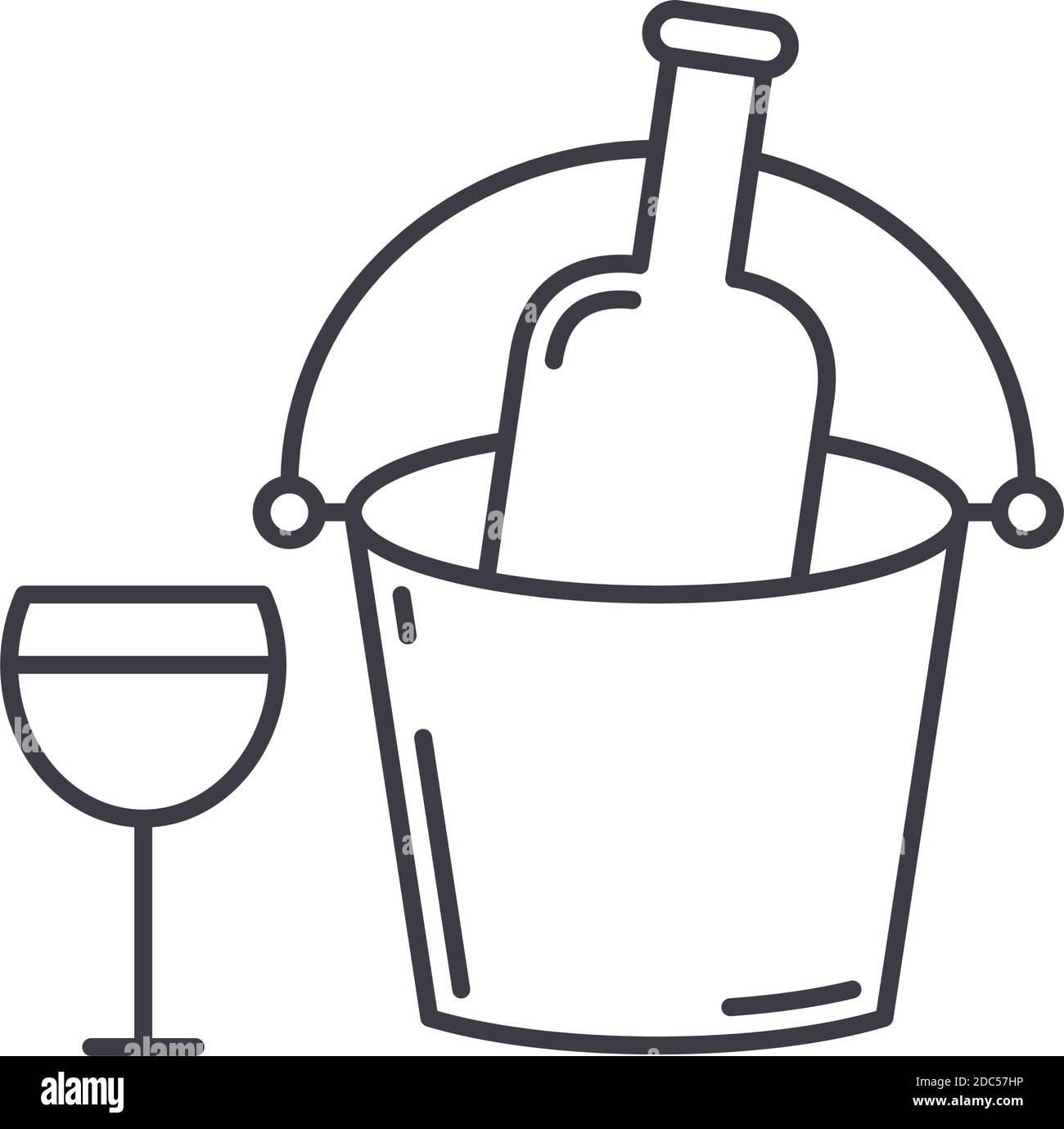 Icône de vin rouge, illustration isolée linéaire, vecteur de ligne mince, signe de web design, symbole de concept de contour avec contour modifiable sur fond blanc. Illustration de Vecteur