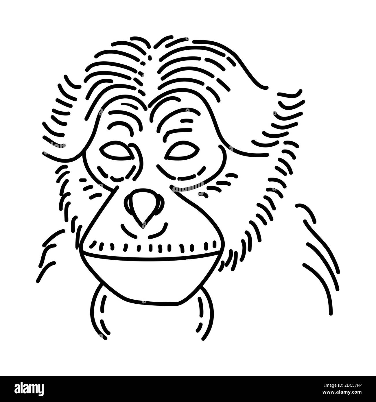 Icône Siamang. Vecteur de jeu d'icônes dessinées à la main pour animaux tropicaux. Illustration de Vecteur