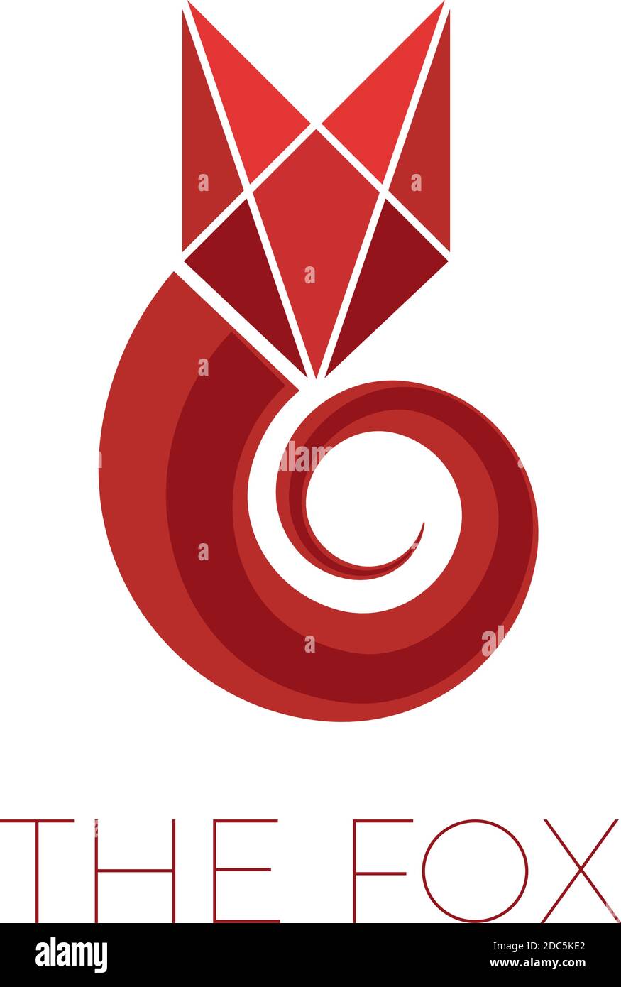 Logo Vector d'un renard roux, en forme géométrique simple. Concept de la ruse Illustration de Vecteur