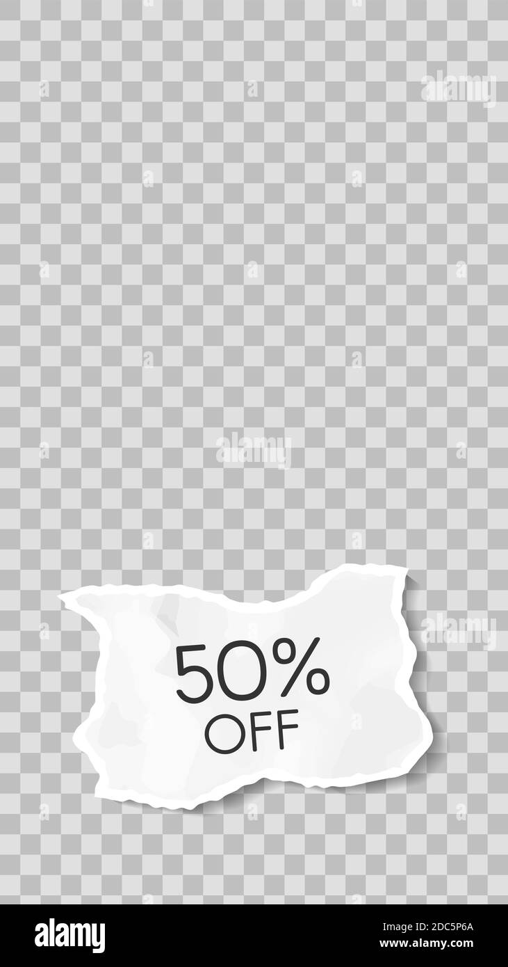 Histoire de papier déchirée. Modèle d'histoire de médias sociaux sur la vente de scraps papier Illustration de Vecteur