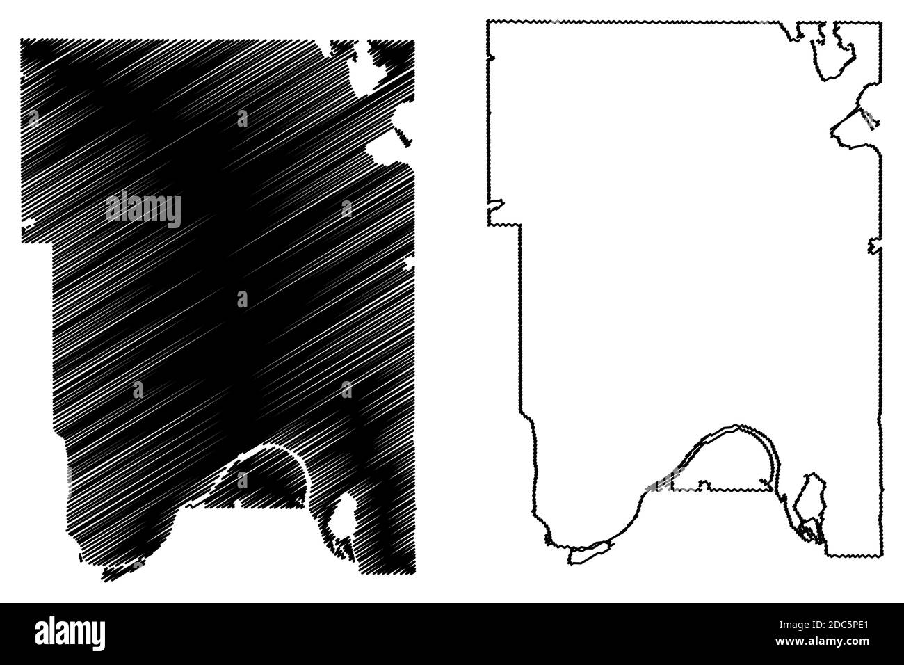 Comté de Ramsey, Minnesota (comté des États-Unis, États-Unis d'Amérique, États-Unis, États-Unis, États-Unis) carte illustration vectorielle, scribble croquis carte de Ramsey Illustration de Vecteur