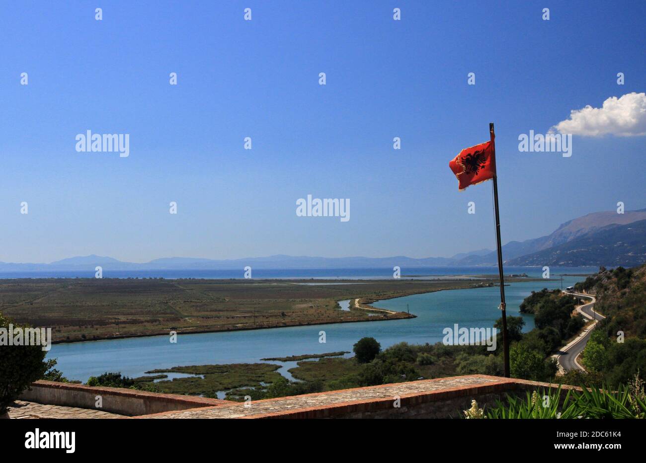 Lac Butrint, lagon salé près de Saranda, Albanie Banque D'Images