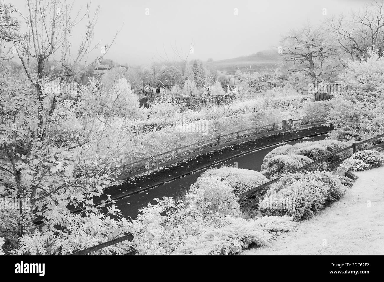 Photo infrarouge d'une vallée de Budleigh est le jour des pluies. Banque D'Images