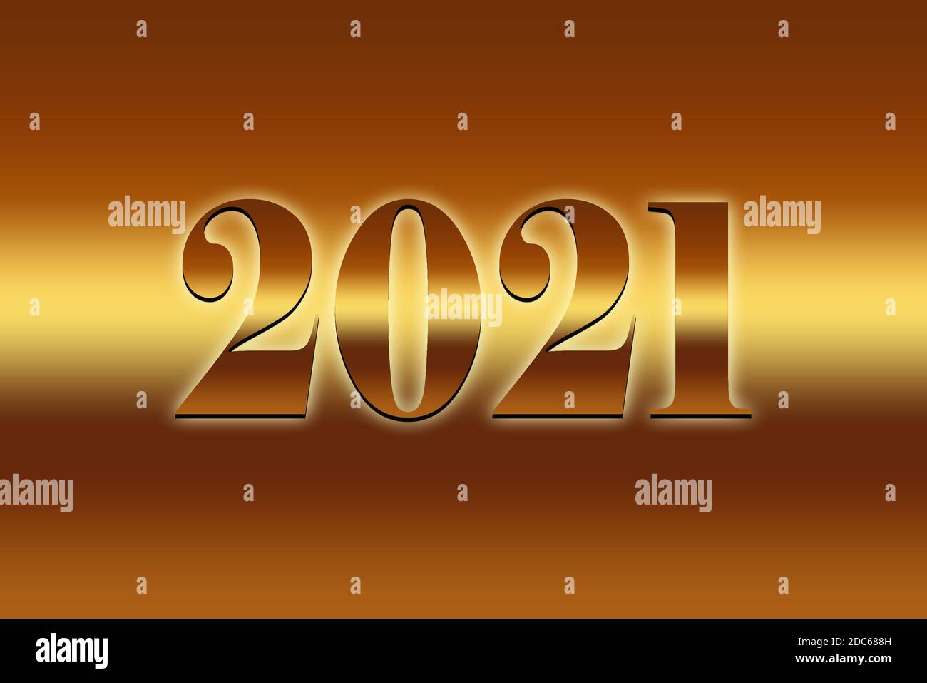 Joyeux nouvel an 2021. fond doré Illustration du texte - fond doré avec texte 2021 Illustration dorée - Nouveau an 2021 Illustration de fond Banque D'Images