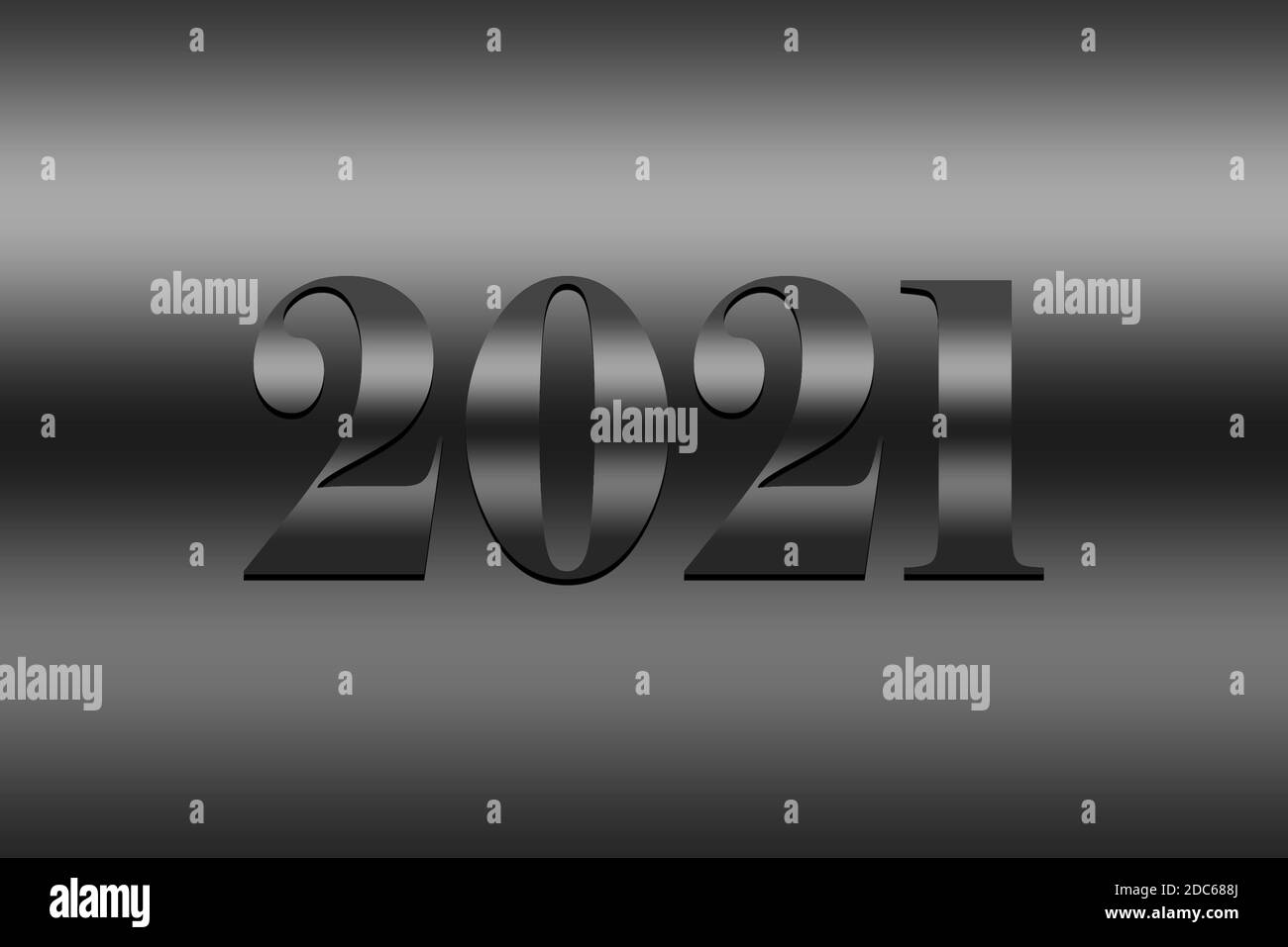Joyeux nouvel an 2021. Fond argenté Illustration du texte - fond argenté avec texte 2021 illustration argentée - Nouveau an 2021 Illustration de fond Banque D'Images
