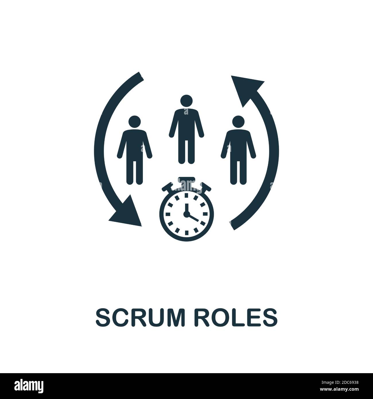 Icône rôles Scrum. Elément simple de la collection de méthodes agiles. Icône Scrum Roles remplie pour les modèles, les infographies et bien plus encore Illustration de Vecteur