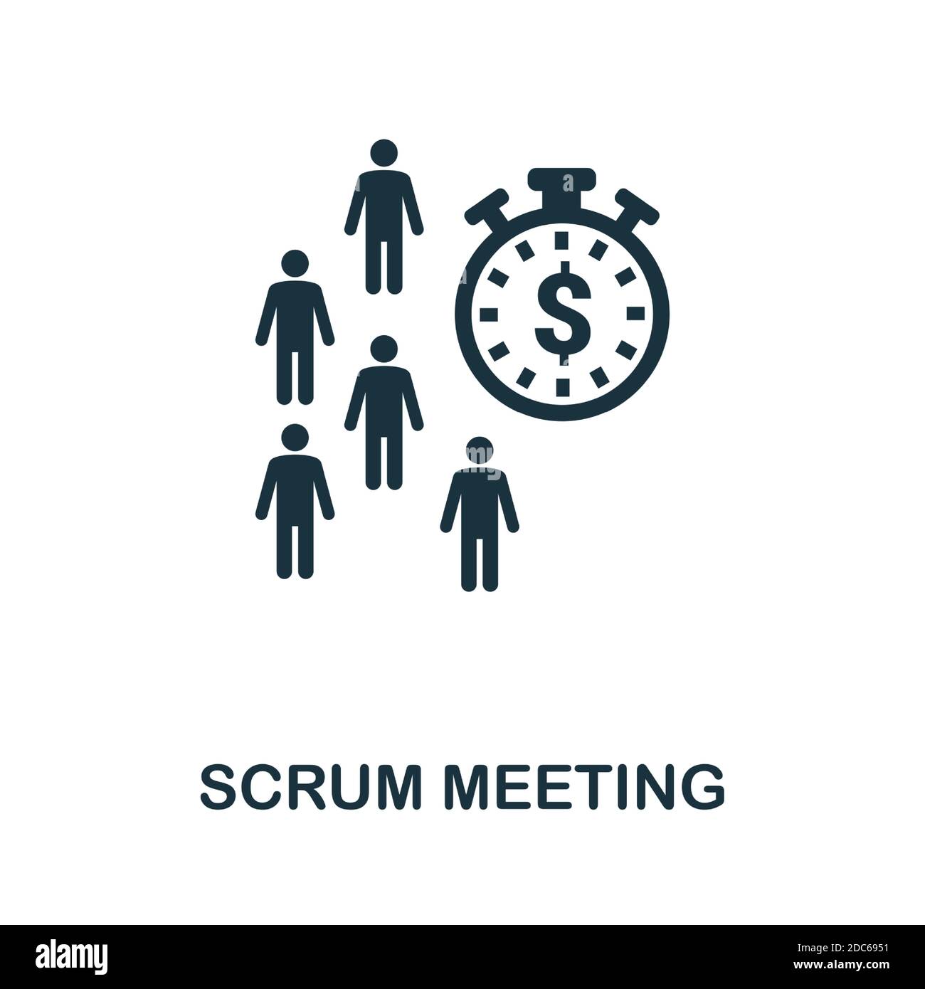 Icône Réunion Scrum. Elément simple de la collection de méthodes agiles. Icône de réunion Scrum remplie pour les modèles, les infographies et plus encore Illustration de Vecteur