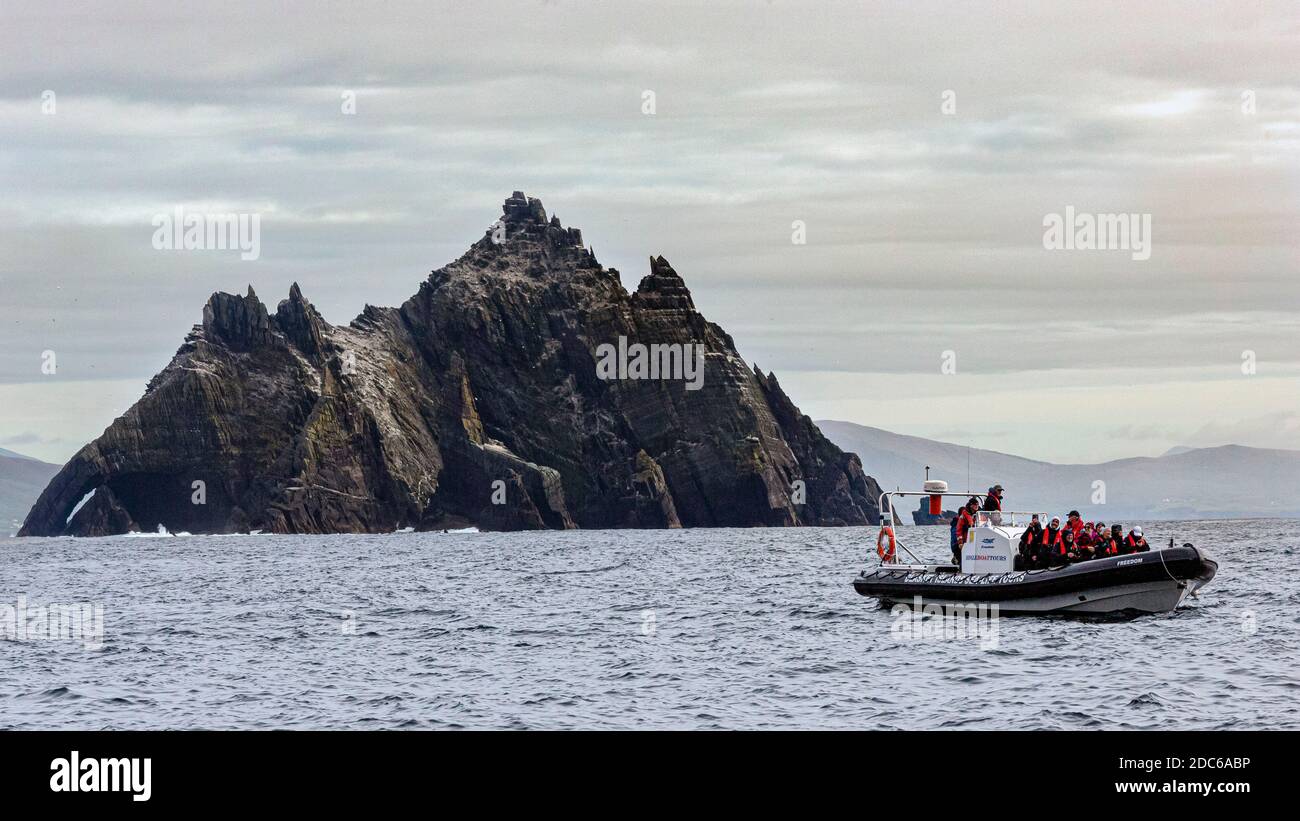 Skellig Beag, Little Skellig l'un des Skellig Rocks, au large de la côte du comté de Kerry, en Irlande Banque D'Images
