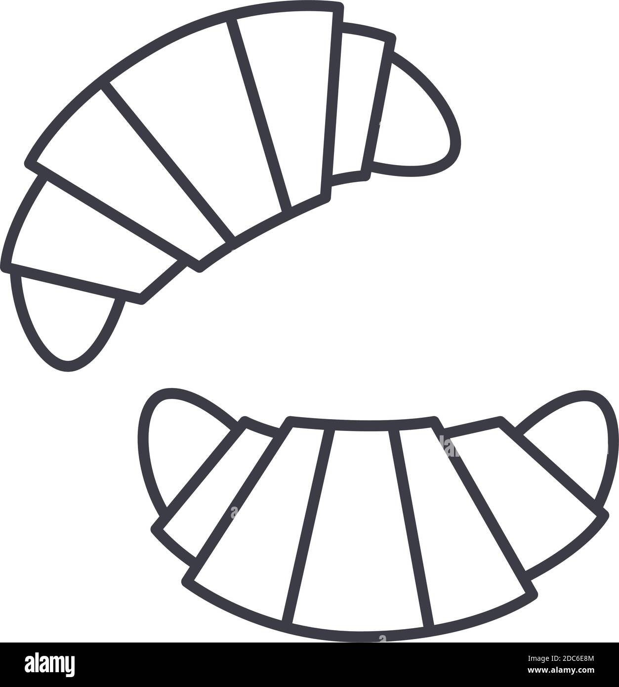 Icône de concept croissant, illustration linéaire isolée, vecteur de ligne mince, signe de conception de Web, symbole de concept de contour avec trait modifiable sur blanc Illustration de Vecteur