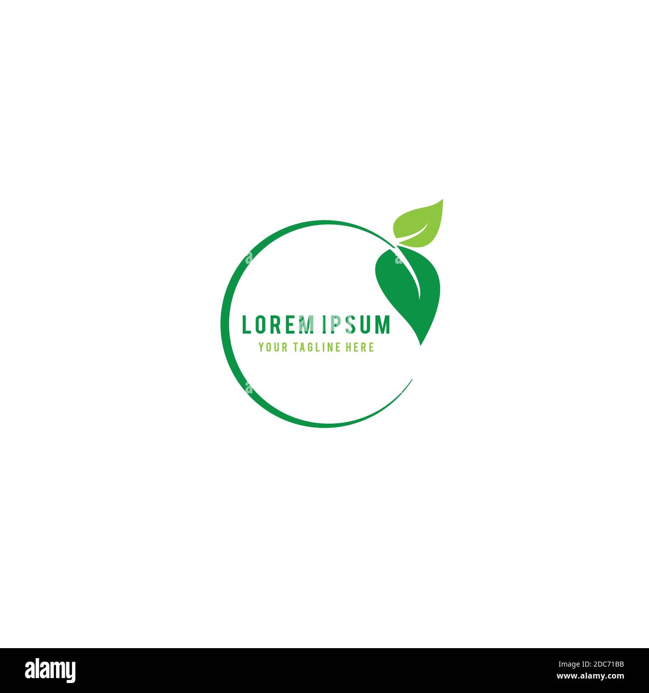 Vert nutrition écologie feuille fraîche logo. Illustration de Vecteur