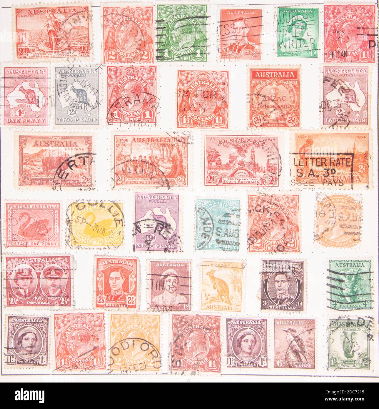 Antwerpen, Belgique - 17 novembre 2020 : un timbre imprimé par la poste australienne, présente divers timbres-poste de l'Australie Banque D'Images